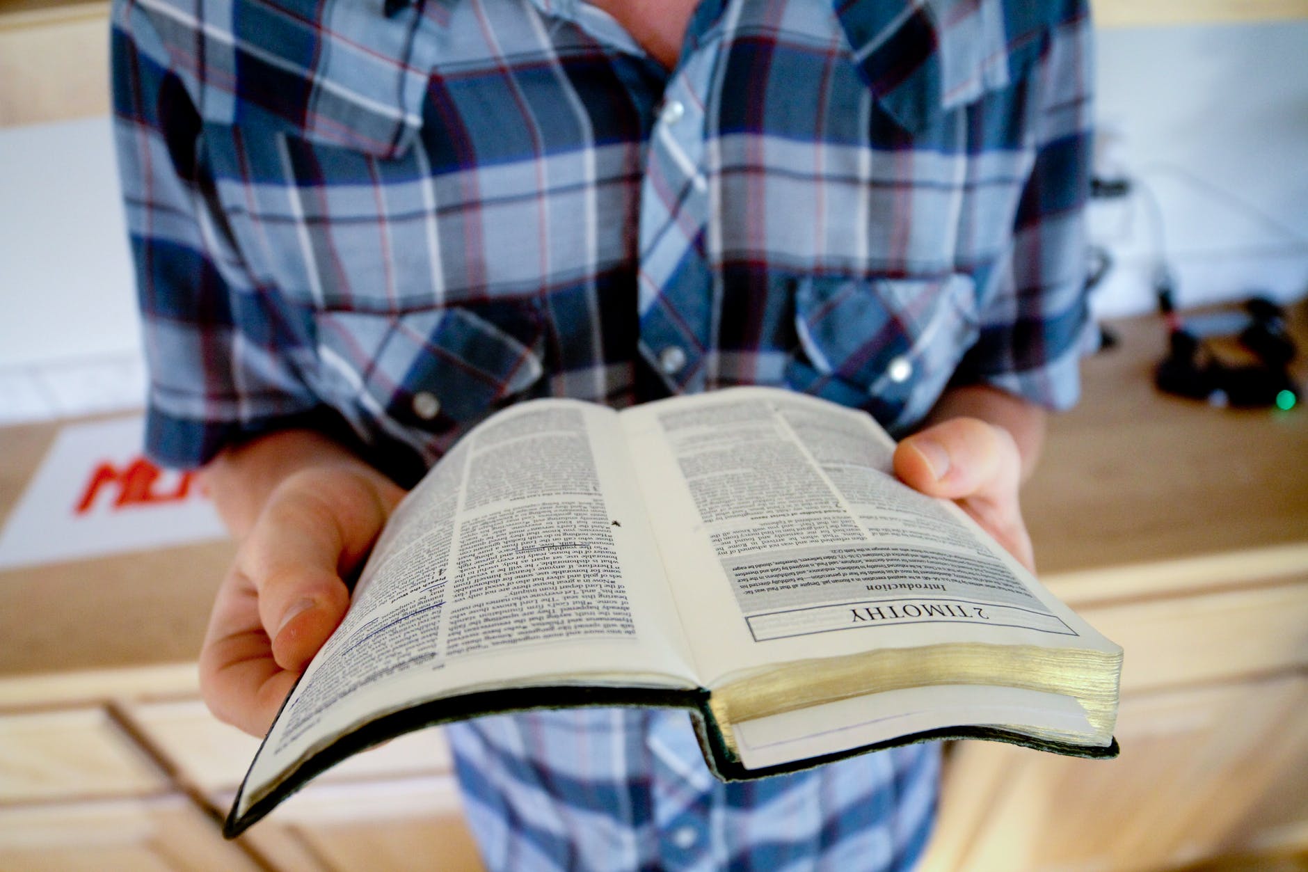 person reading book
