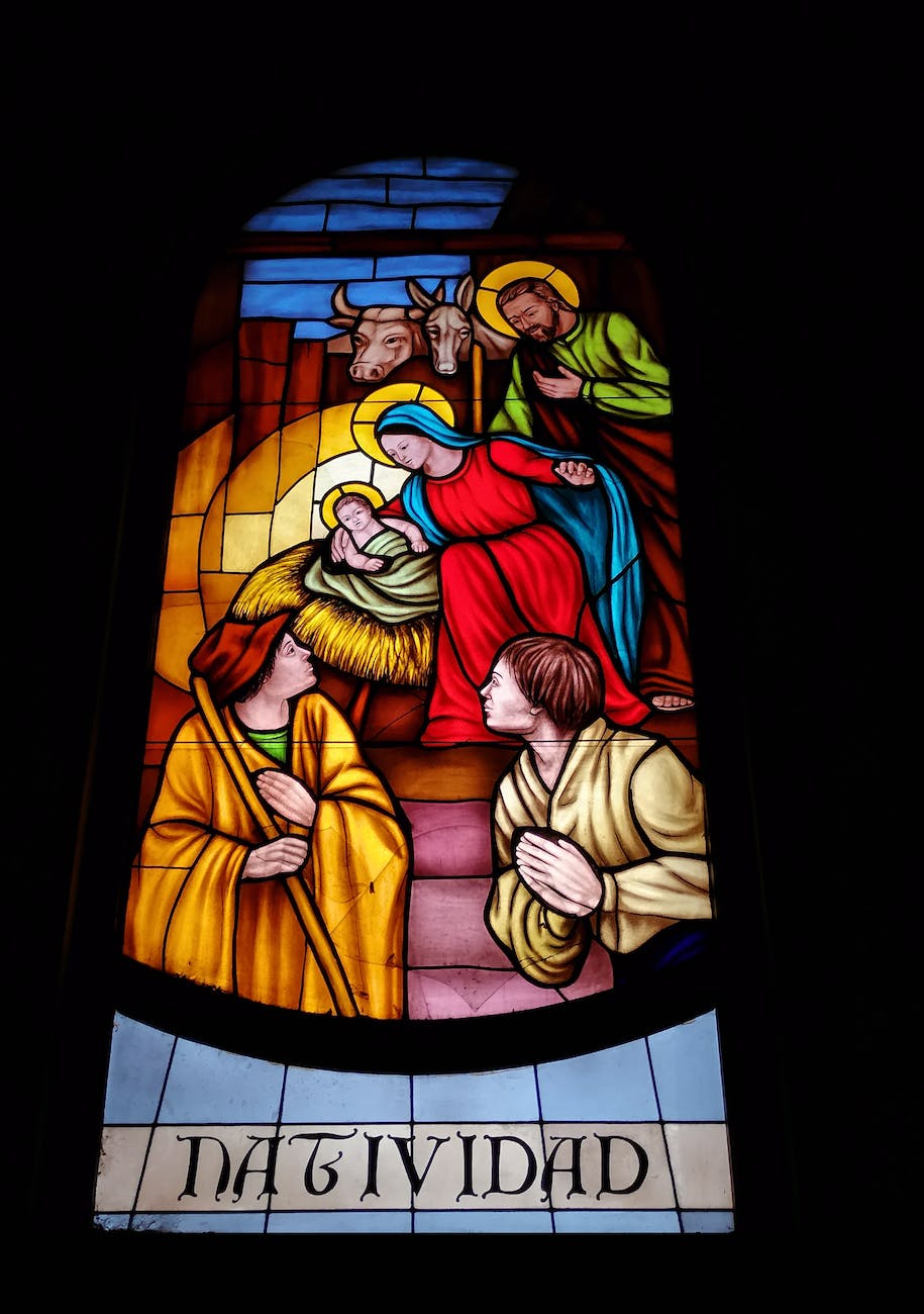 close up shot of a stained glass